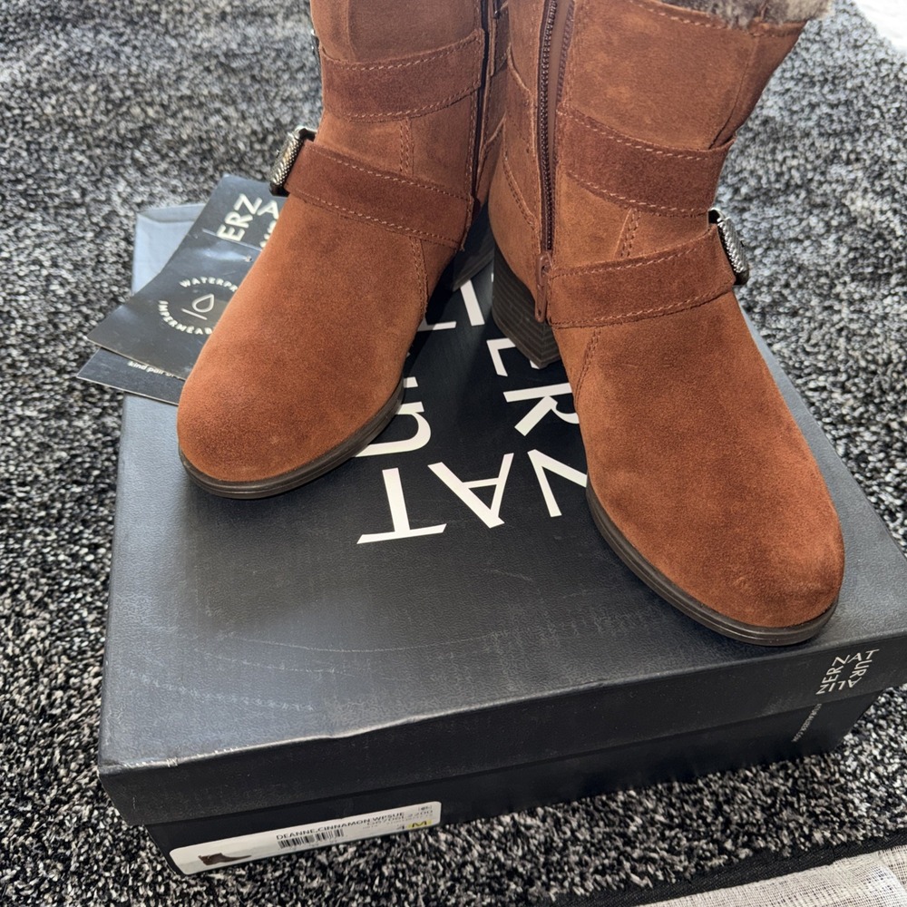 Naturalizer Boots Deanne Cinnamon Women's Ankle Size 4M Side Zip Lined NWB